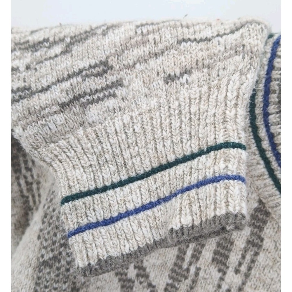 Roundtree &York Vntg Cotton Knit W/ Mallard Ducks Embroidery Grandpa Sweater Lg - Picture 4 of 10